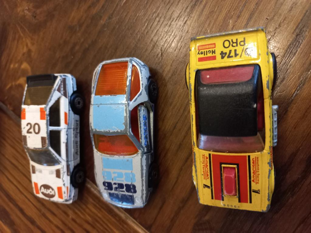3 miniatuurauto's Audi Quattro, Porche en Dodge., Ophalen of Verzenden, Gebruikt, Auto, Overige merken