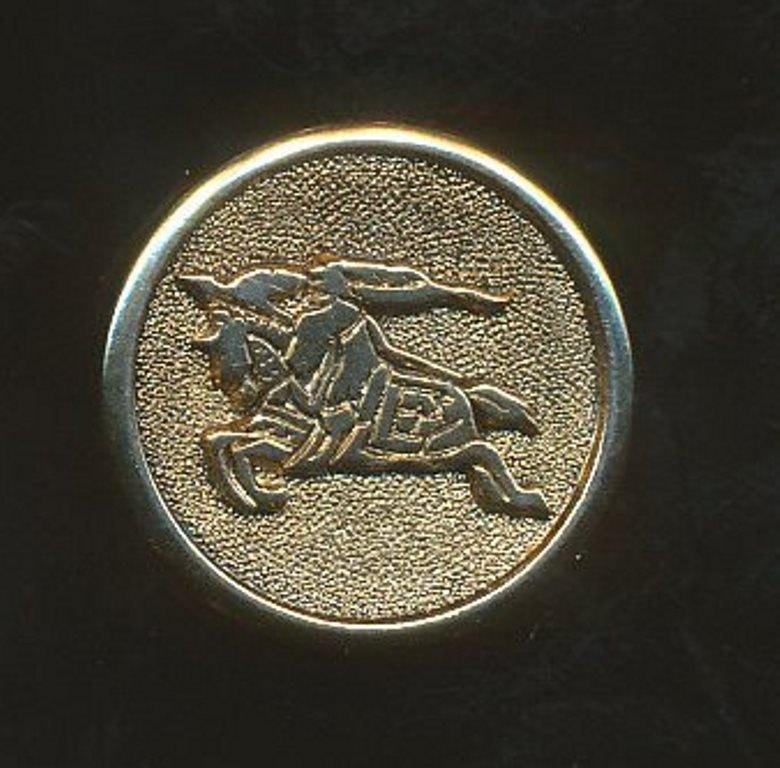 Originele Burberry 'Equestrian Knight' Knoop Goudkleurig, Verzenden, Gebruikt