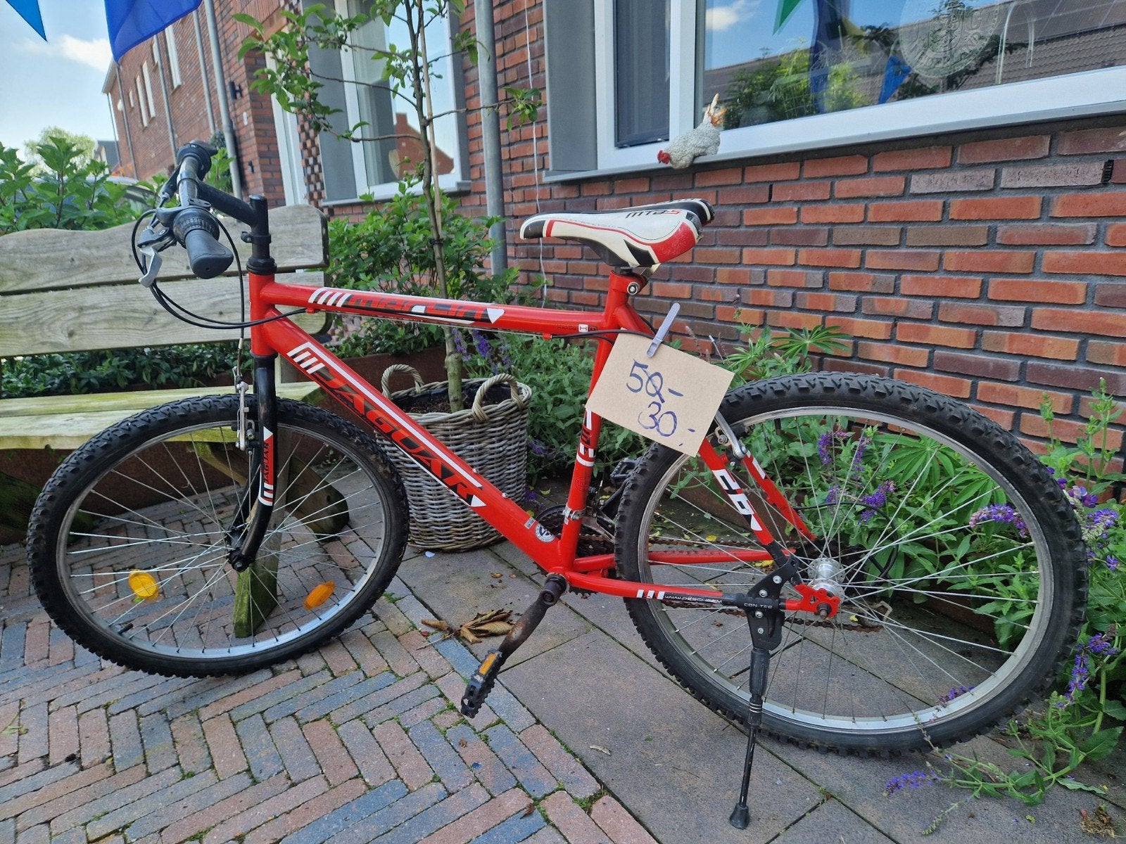 Rode mountainbike - Opknapper - jongens fiets, Minder dan 10 versnellingen, Gebruikt, 26 inch, Velgrem
