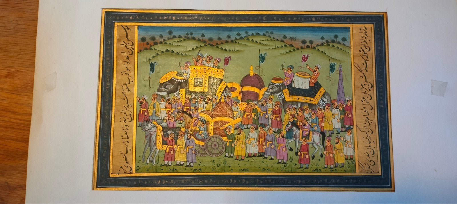 Handgeschilderde Indiase miniatuurschildering – Vintage, Ophalen of Verzenden