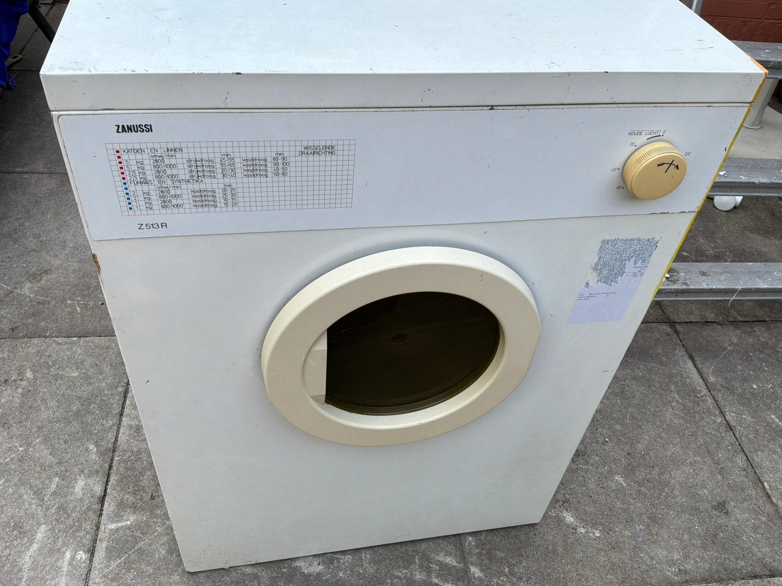 Zanussi Z513R zeer oude wasdroger, werkend, Ophalen, Gebruikt, Luchtafvoer, Voorlader