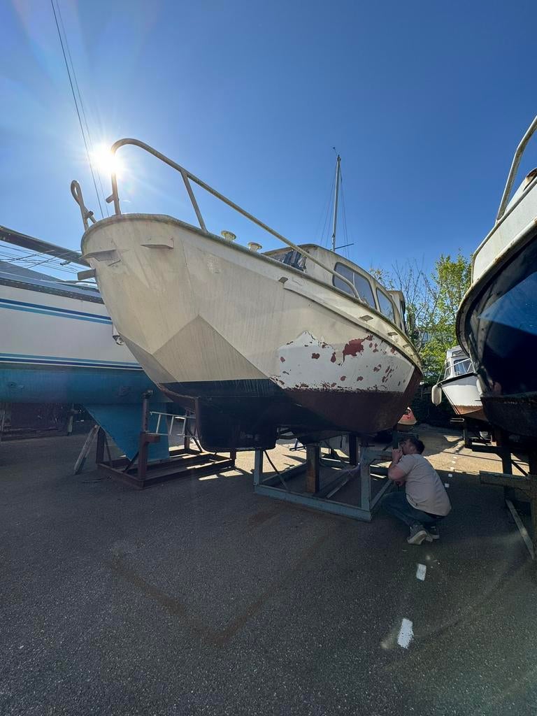 Van Leeuwenschouw stalen motorboot / kajuitboot OPKNAPPER, Watersport en Boten, Ophalen, Gebruikt