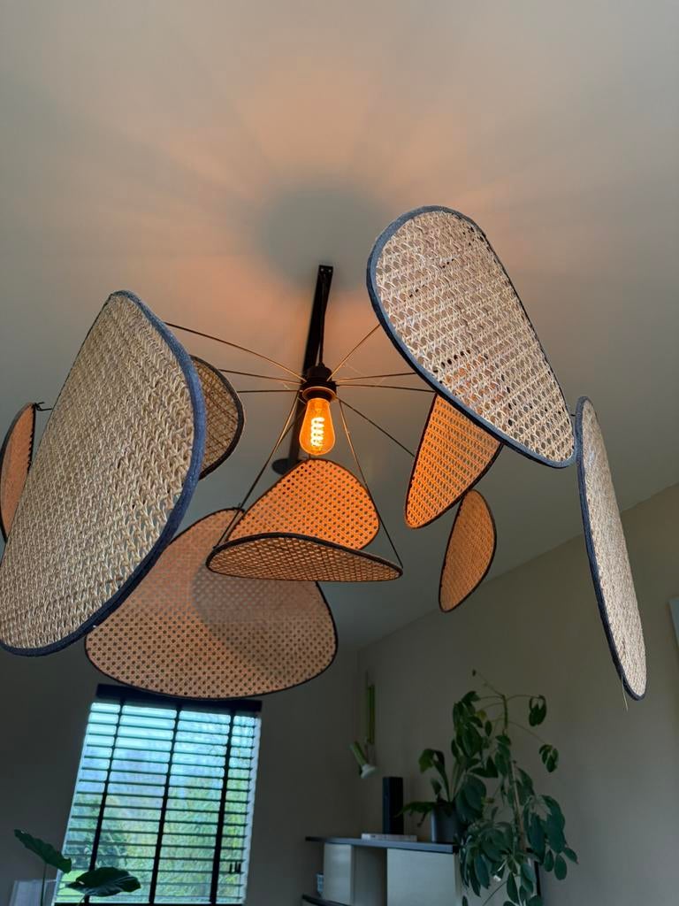 Market set xl hanglamp rotan webbing design, Ophalen of Verzenden, Zo goed als nieuw, Overige materialen, Minder dan 50 cm