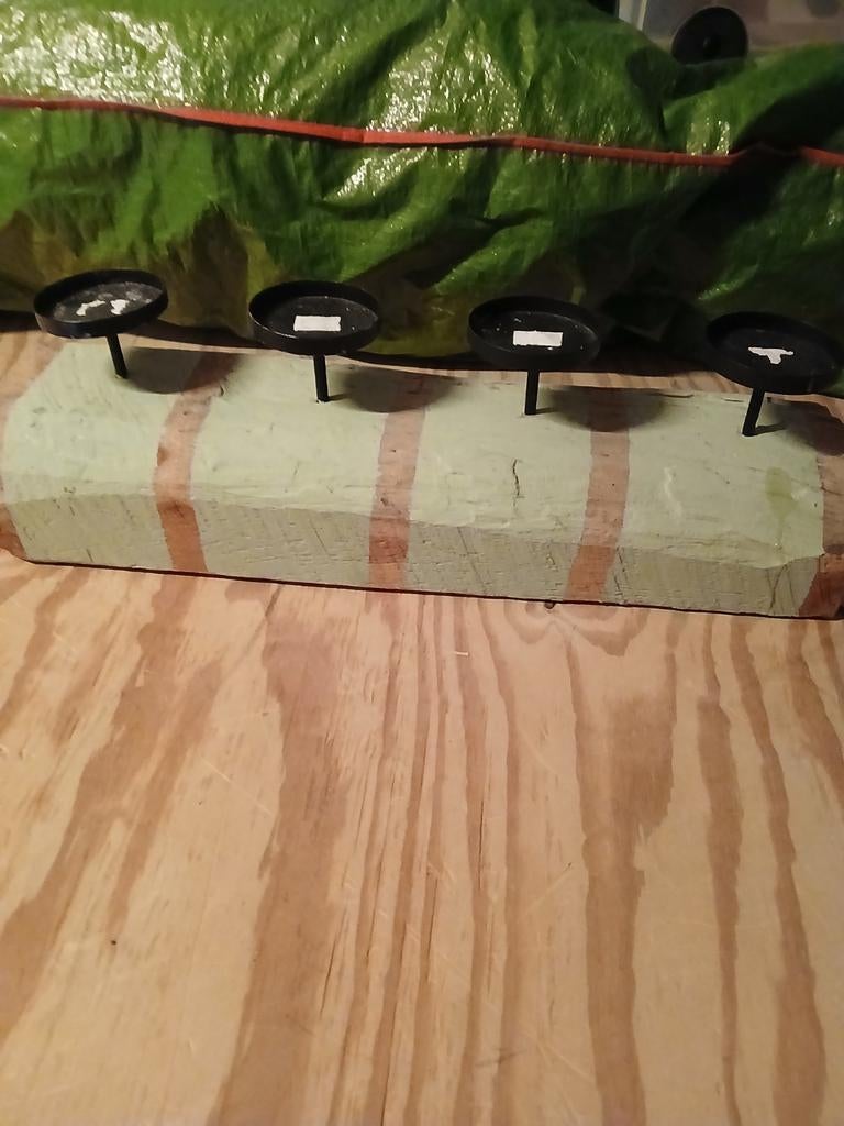 Houten kaarsenhouder voor 4 kaarsen, Ophalen, Gebruikt, Bruin, Hout