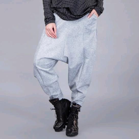 Licht grijze krakelee broek met laagkruis, Elsewhere, mt XL, Kleding | Dames, Broeken en Pantalons, Verzenden, Maat 46/48 (XL) of groter