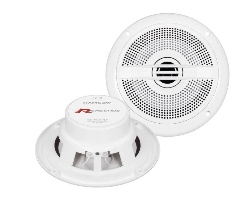 Renegade RXM62W - Marine-luidspreker -  200 Watt, Auto diversen, Autospeakers, Ophalen of Verzenden, Nieuw