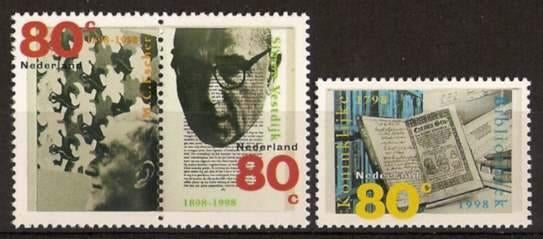 Nederland NVPH nr 1770/2 postfris M Escher, S Vestdijk 1998, Postzegels en Munten, Ophalen of Verzenden, Na 1940, Postfris