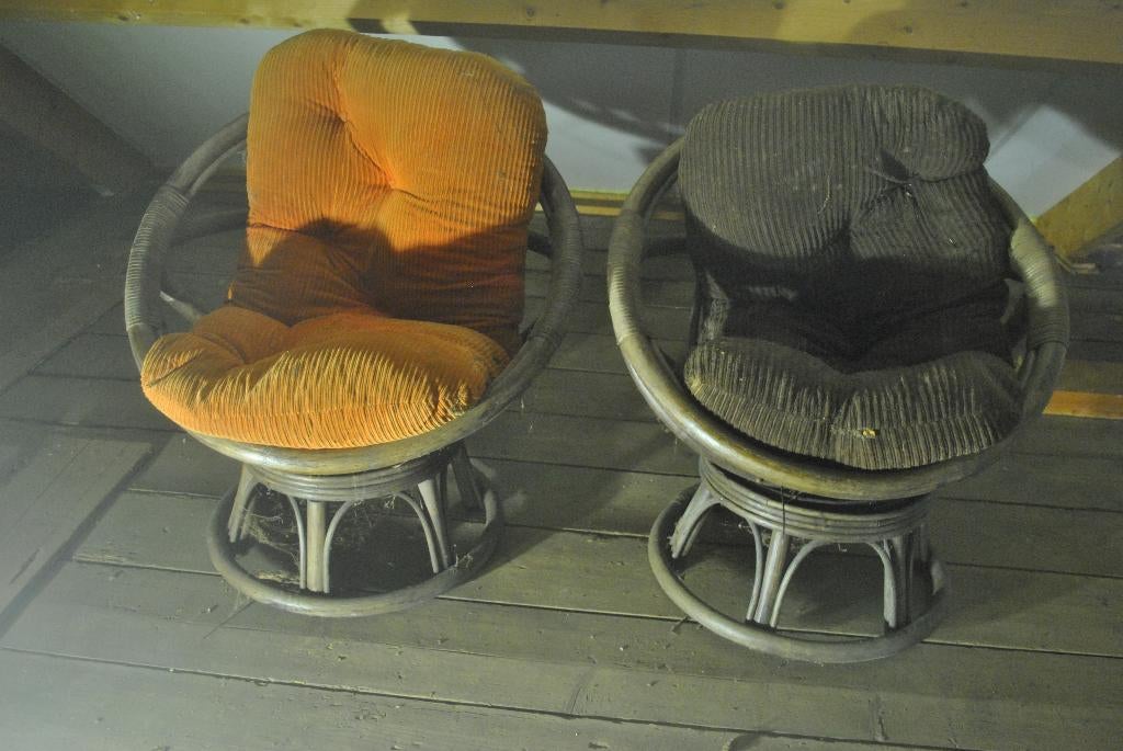 Draaistoelen, 2 stuks, vintage, bamboe, Ophalen, Huis en Inrichting