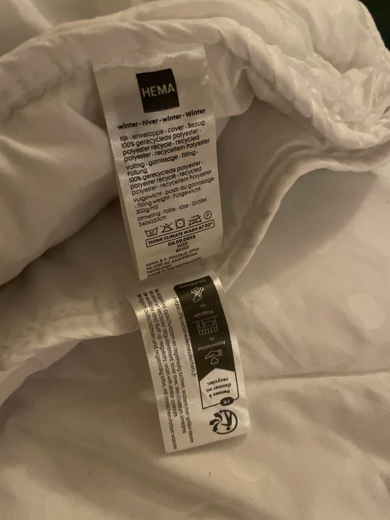 Hema 4 seizoenen Dekbed 220x240 - Zo goed als nieuw, Ophalen, Wit, Tweepersoons, Deken of Dekbed