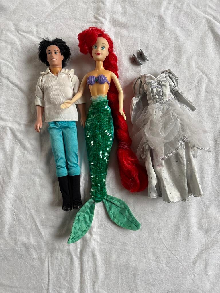 Barbie Ariel en Eric poppen De kleine zeemeermin, Ophalen of Verzenden, Gebruikt, Barbie
