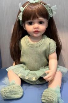 Realistische peuter pop levensecht Betty (55cm), Ophalen of Verzenden, Nieuw, Pop, Levensecht of Reborn