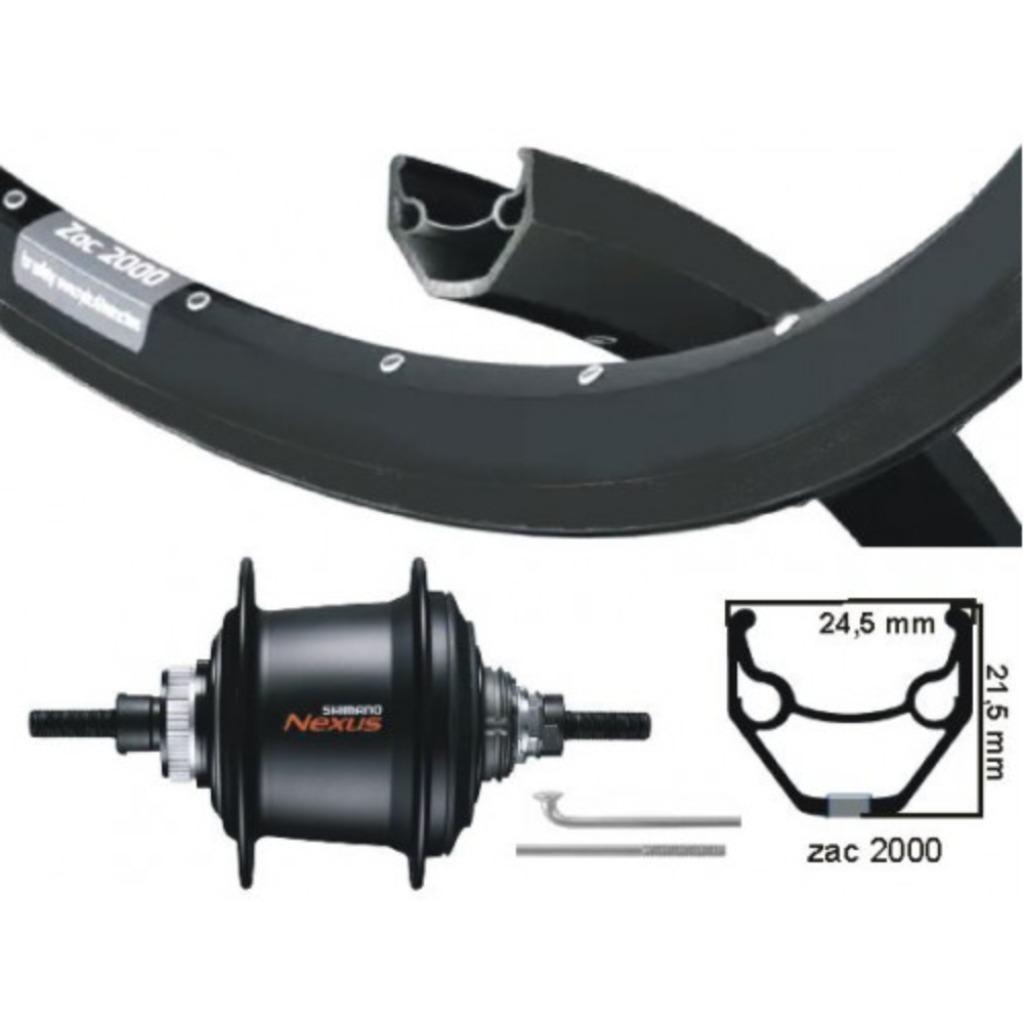ACHTERWIEL SHIMANO NEXUS 7 ZWART NEXUS 7 DISK CENTERLOCK 28, Ophalen of Verzenden, Nieuw, Wiel