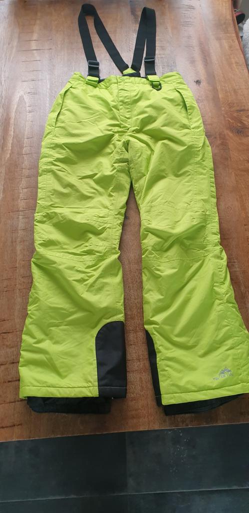 Z.g.a.n groen/geel skibroek maat 146/152, Ophalen of Verzenden, Zo goed als nieuw, Jongen of Meisje, Broek