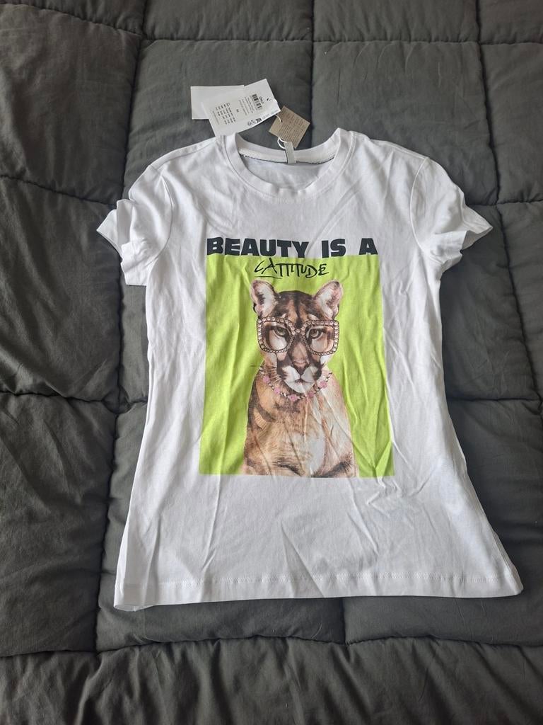 Wit T-shirt met print van Only - Maat XS, Only, Wit, Nieuw, Ophalen of Verzenden