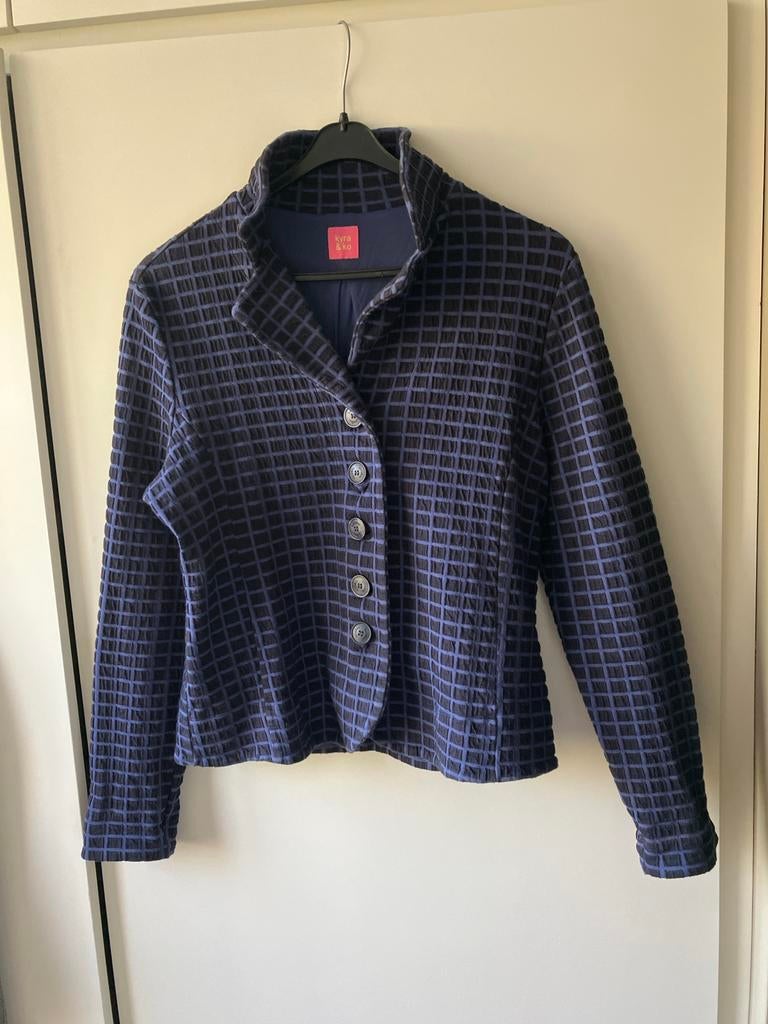 Mooi blauwzwart jasje van Kyra & Ko. Maat L, Blauw, Maat 42/44 (L), Ophalen of Verzenden, Zo goed als nieuw
