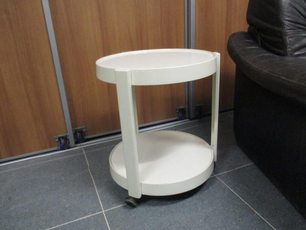 Trolley serveerwagen wit kunststof design jaren 70 retro, Gebruikt, ?, ?, ?