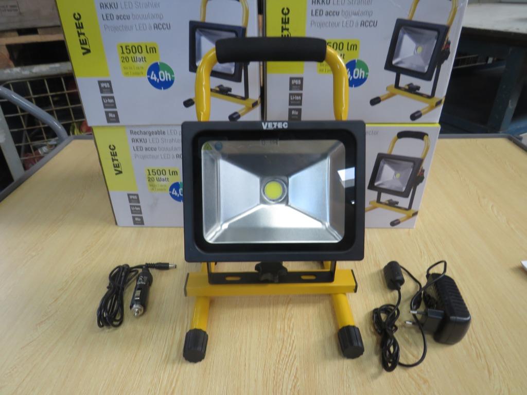 Vetec LED bouwlamp op accu 20w, Vetec.com, Nieuw, Zandhaarweg, Ophalen of Verzenden