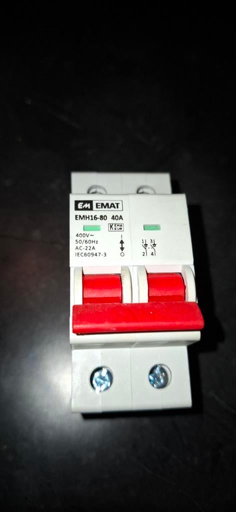 EMAT Hoofdschakelaar 40A, Ophalen of Verzenden, Nieuw, Schakelaar