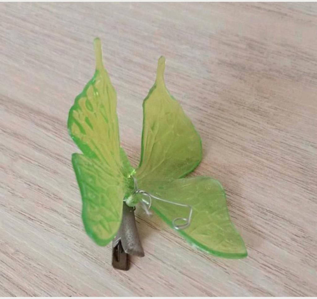 decoratieve groene vlinder  op knijper decoratie, Ophalen of Verzenden