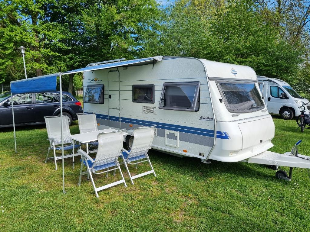 Te huur tourcaravan/ caravan Hobby Excelent 470, Caravans en Kamperen