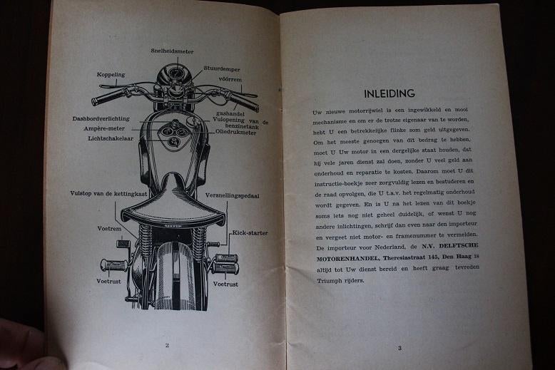 Triumph 1946 1947 modellen instructie boekje 5T 3T T85 T100, Motoren, Ophalen of Verzenden, Triumph