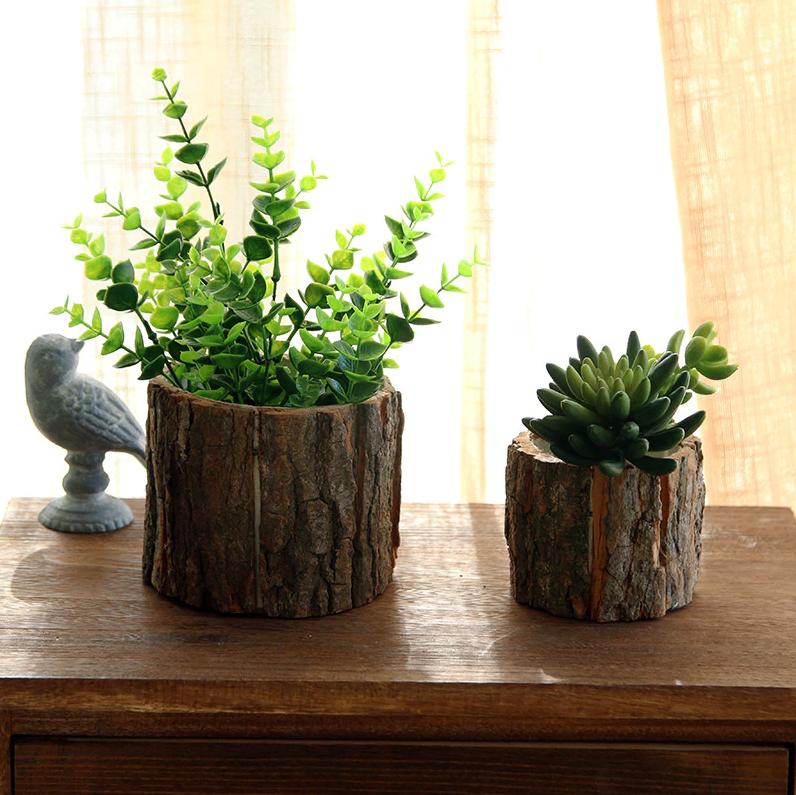 Boomstam Bloempot / Bloembak Houten Boom Plantenbak Pot Bak, Minder dan 30 cm, Verzenden, Rond, Nieuw