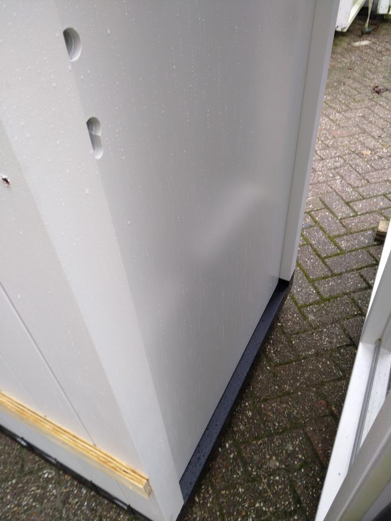 Hardhout kozijn met dichte buiten deur, Doe-het-zelf en Verbouw, Deuren en Horren, Ophalen, Nieuw, Buitendeur, 120 cm of meer