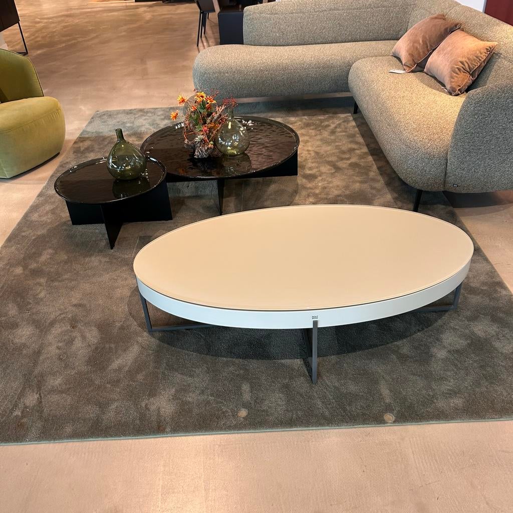Rolf Benz 8440 ovale salontafel met draaibaar blad, Ophalen, 100 tot 150 cm, 50 tot 100 cm, Minder dan 50 cm