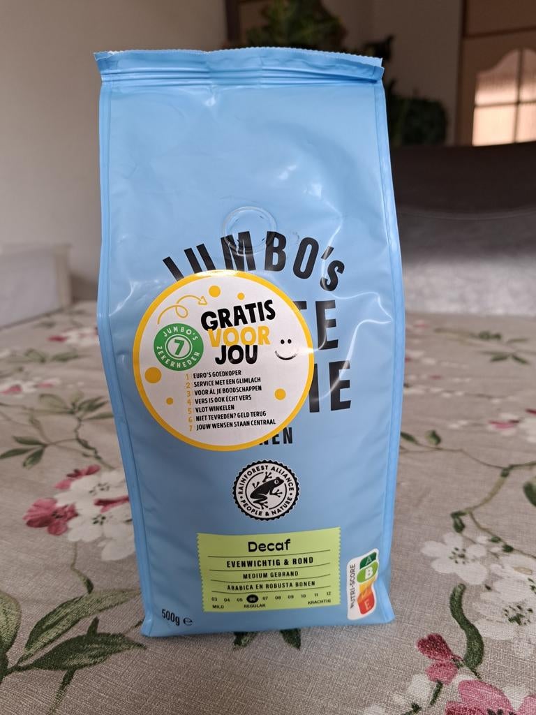 Koffiebonen decafe Jumbo, Ophalen