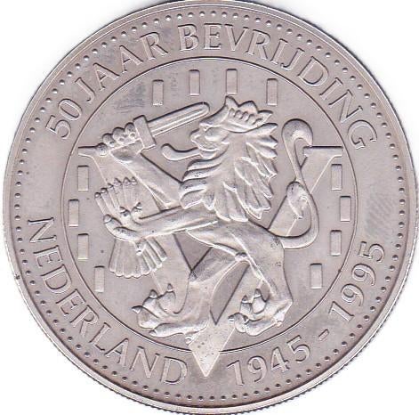 KONINKRIJK DER NEDERLANDEN 50 JAAR BEVRIJDING NEDERLAND 1945, Postzegels en Munten, Penningen en Medailles, Ophalen of Verzenden