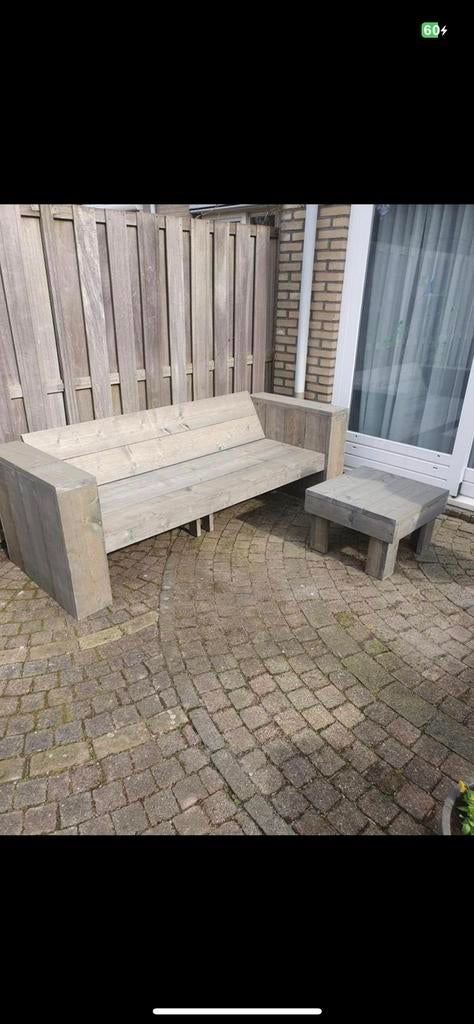steigerhouten loungebank, Ophalen of Verzenden, Nieuw, Hout