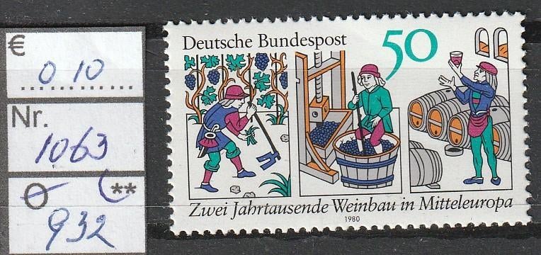 Bund 2 Eeuwen Wijnbouw Michel 1063 Nr.932p, Verzenden, BRD, Postfris