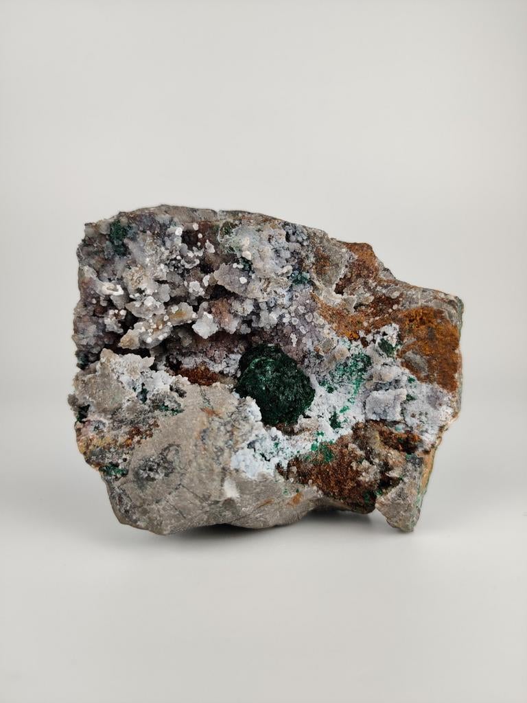 Malachiet met chalcedoon - Sanda Hills- 7 cm, Verzamelen, Mineralen en Fossielen, Mineraal, Ophalen of Verzenden