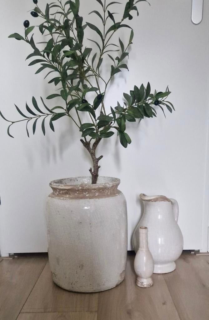 Brynxz Craquele Pot, Lampet en Vaasje, Ophalen, Gebruikt, Wit, Aardewerk of Porselein
