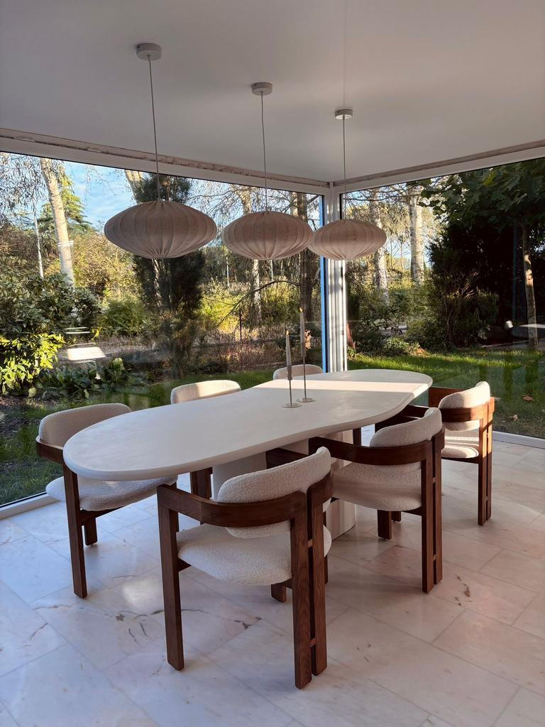 NIEUW!! Beton ciré tafel organisch op maat, Huis en Inrichting, Tafels | Eettafels, Zo goed als nieuw, 200 cm of meer, Vijf personen of meer