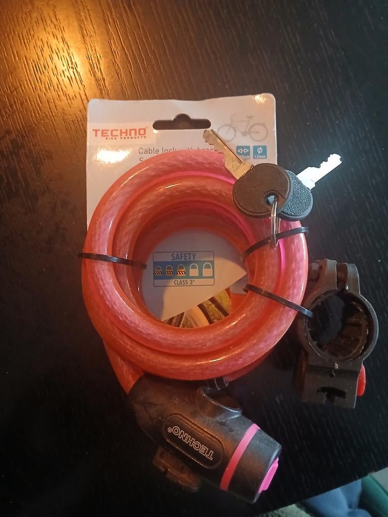 Techno fietssloten nieuw in verpakking 4 stuks Klasse 3, Ophalen, Nieuw, Kabelslot