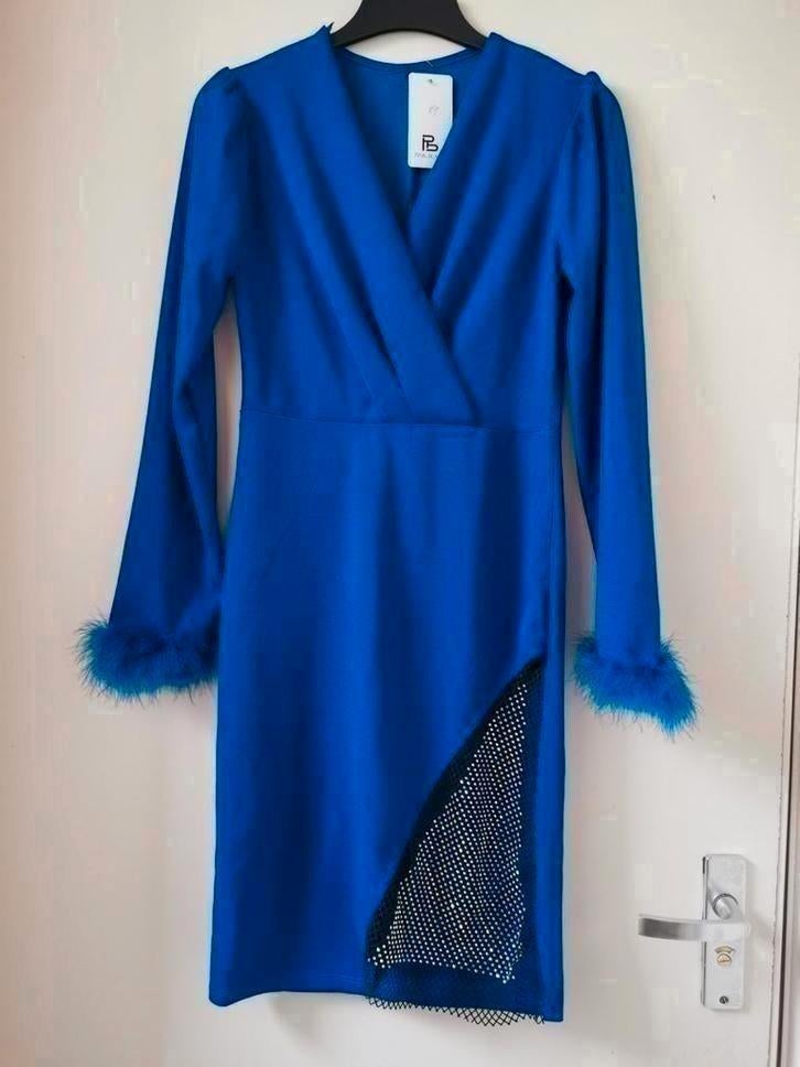 Feestjurk Cocktailjurk maat S, Blauw, Nieuw, Ophalen of Verzenden, Maat 36 (S)