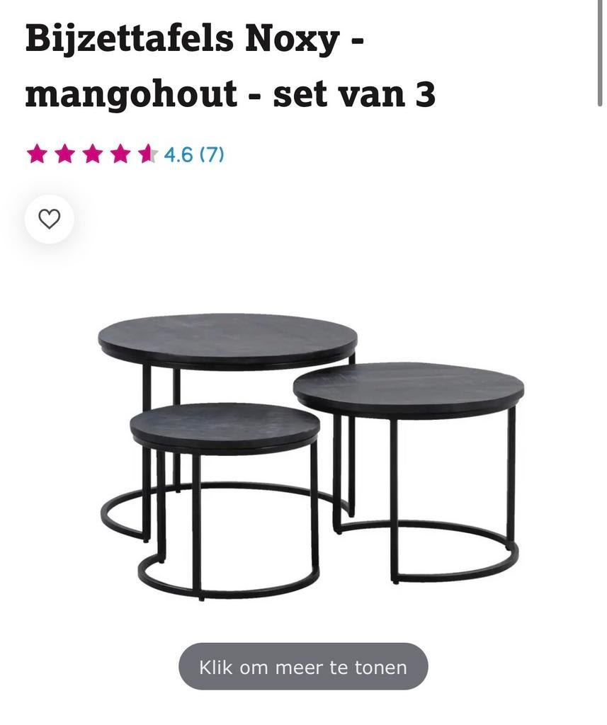 Salon tafels Leen Bakker, Ophalen, 50 tot 100 cm, Rond, Zo goed als nieuw