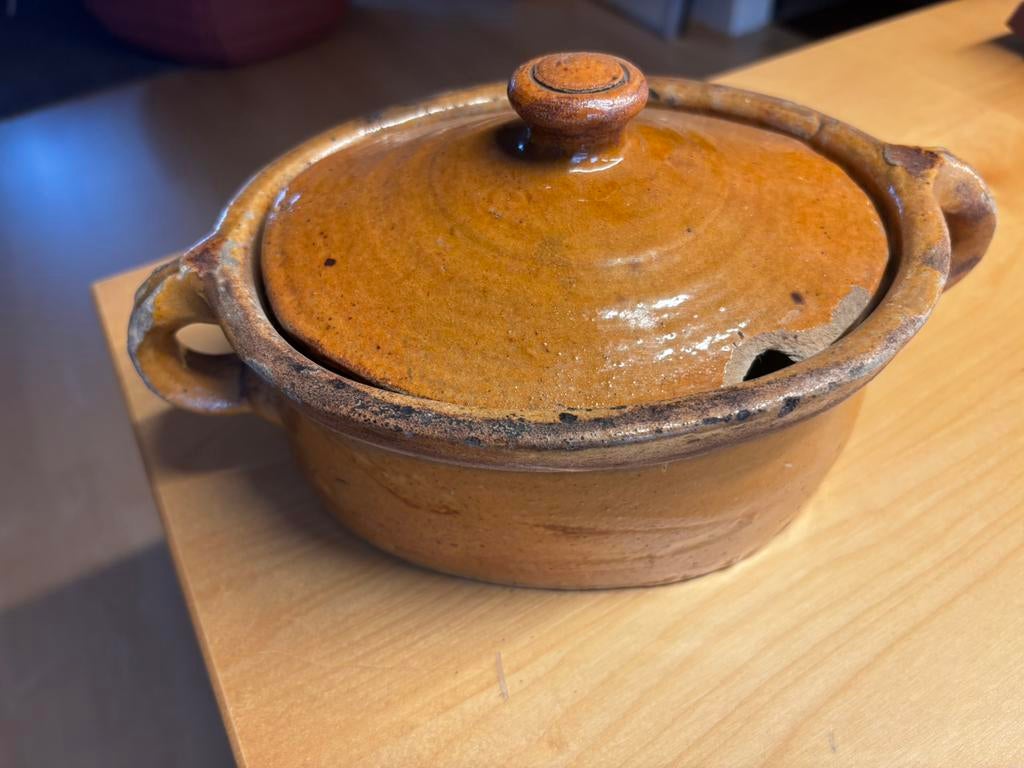 Antieke franse aardewerk terrine, Ophalen