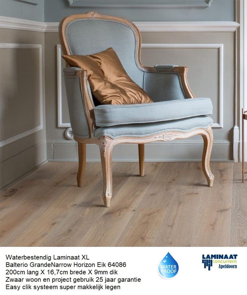 Waterbestendig Laminaat Horizon Eik 64087 9mm dik €14,95p/m2, Bruin, 75 m² of meer, Waterbestendig laminaat, Nieuw