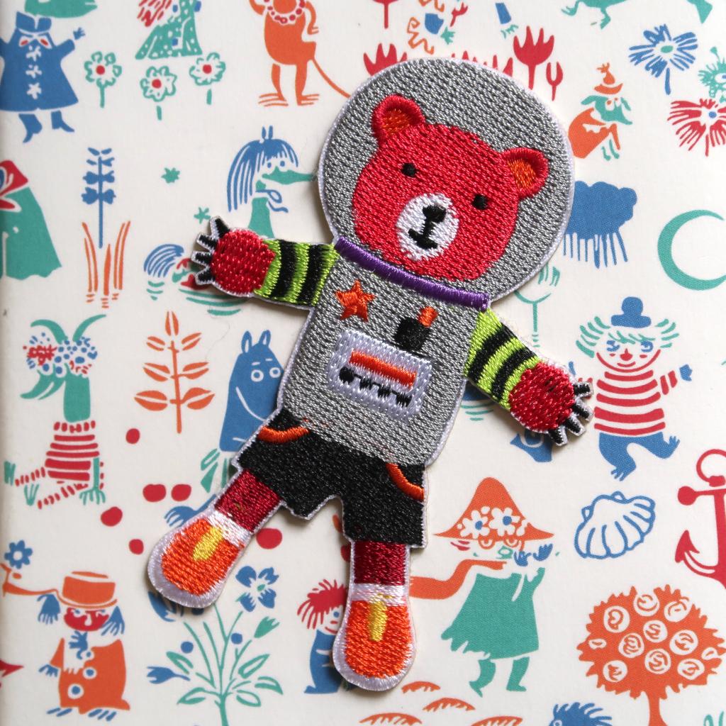 Beertje Astronaut sticker patch badge embleem applicatie, Verzenden, Nieuw, Dier en Natuur