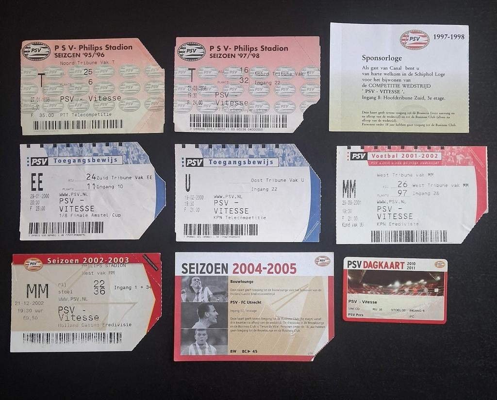 Aantal tickets  PSV - Vitesse., Verzamelen, Ophalen of Verzenden, Gebruikt, PSV