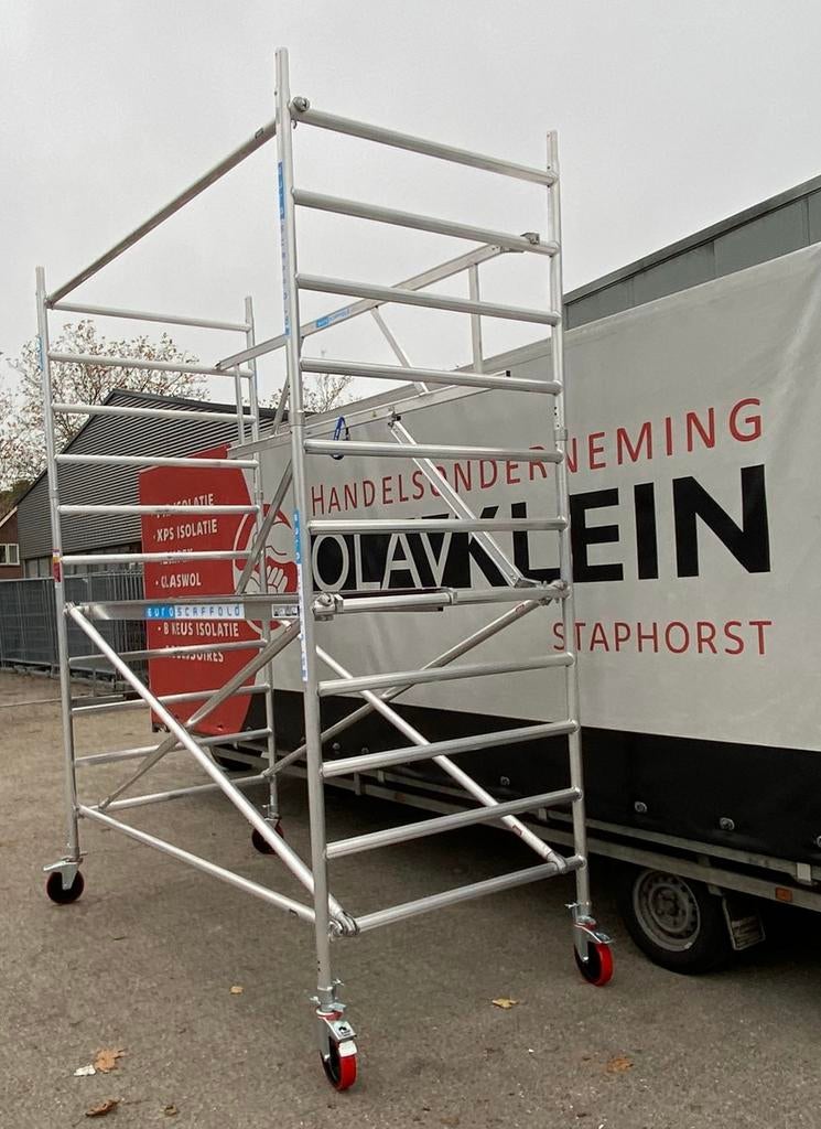 Euroscaffold aluminium rolsteigers uit voorraad leverbaar!, Ophalen, Nieuw, Overige typen, Minder dan 2 meter