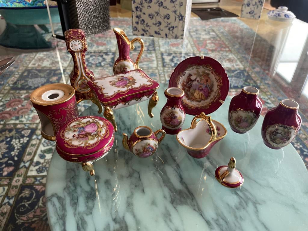 Limoges Porseleinen Miniatuur Servies, Antiek en Kunst, Ophalen