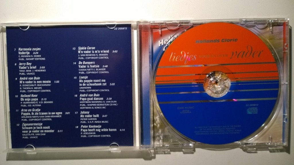 Hollands Glorie Liedjes Voor En Over Vader, Cd's en Dvd's, Cd's | Verzamelalbums, Ophalen of Verzenden, Zo goed als nieuw, Nederlandstalig