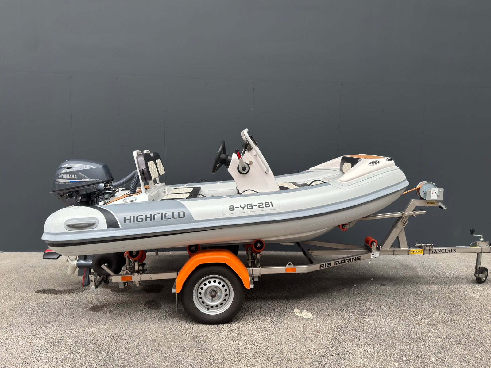 Highfield Sport 330 Hypalon Artic Grey + Yamaha F25 30 uur, Aluminium, Zo goed als nieuw, Highfield, Ophalen