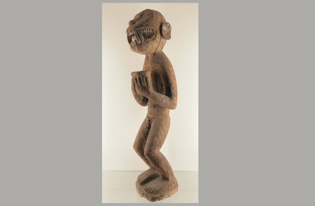 79cm groot Gberke Baule Beeld Ivoorkust (170625-01), Hout, Afrika, Ophalen of Verzenden, Beeld