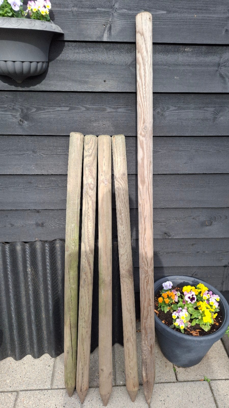 Houten ronde palen voor diverse toepassingen, Ophalen, Gebruikt, Minder dan 180 cm, Palen