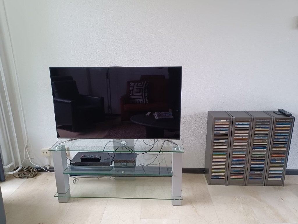 Glazen TV-meubel / Audiomeubel Aldenkamp (PLG 1070), Huis en Inrichting, Ophalen, 100 tot 150 cm, Minder dan 100 cm, Modern