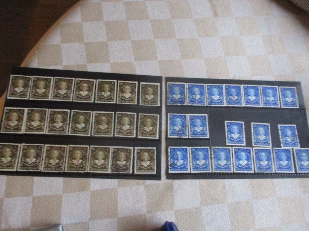 postzegels Nederland kaveltje Wilhelmina NVPH 504 NVPH 505, Ophalen of Verzenden, Na 1940, Gestempeld